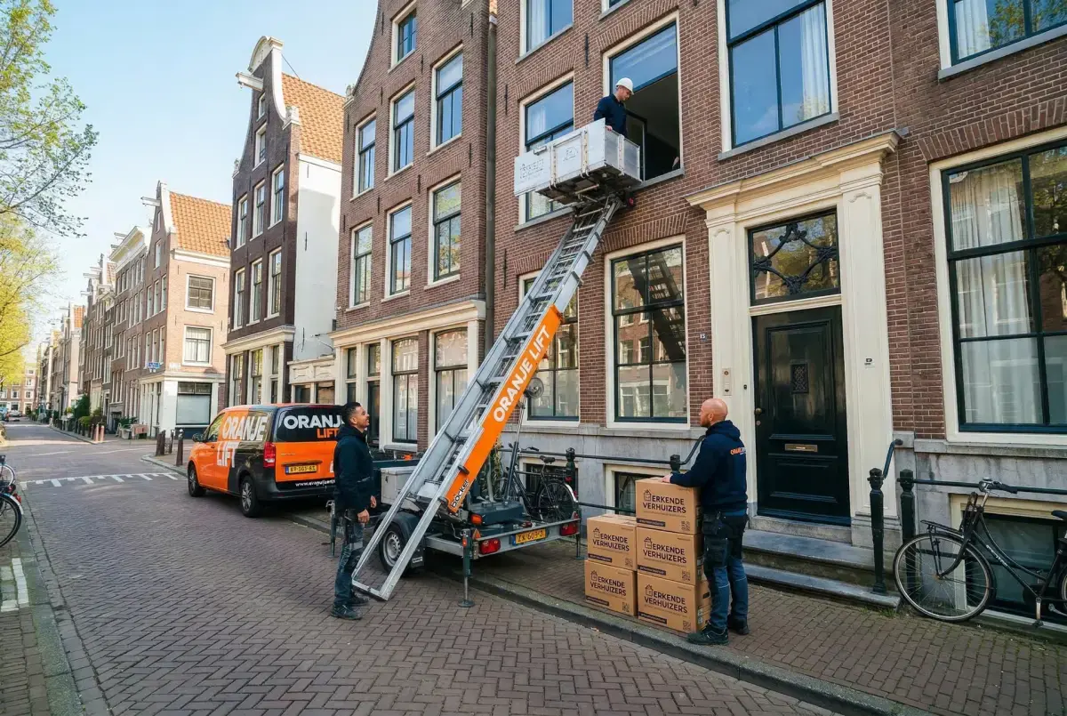 Compacte lift voor verhuizing in smalle straat Arnhem